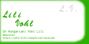 lili vohl business card